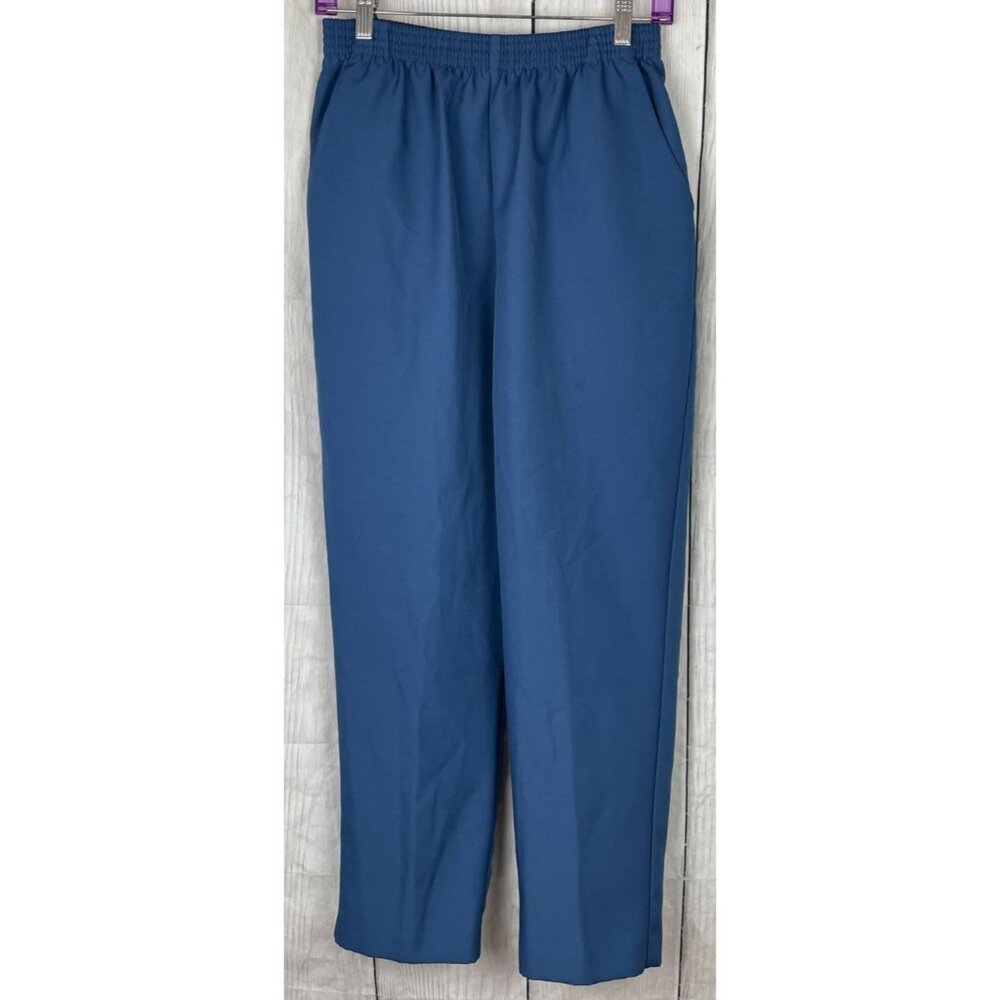DonnKenny Petite 14P Blue Elastic Waist Pants with Front Pockets